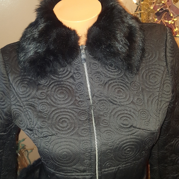 🎉HP 4/25 Bebe detailed genuine rabbit fur coat S - Picture 2 of 7